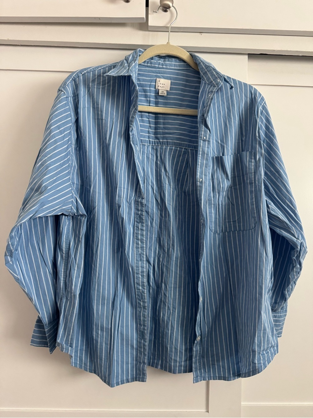 A New Day Light Blue Pinstripe Button-Up Shirt